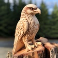 Handmade Wood Carving Of An Osprey - Nature-inspired Sculpture