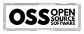 OSS - Open source software is software that is distributed with its source code, making it available for use, modification, and Royalty Free Stock Photo