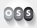 OSS - Open source software is software that is distributed with its source code, making it available for use, modification, and Royalty Free Stock Photo