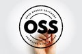 OSS - Open source software is software that is distributed with its source code, making it available for use, modification, and Royalty Free Stock Photo