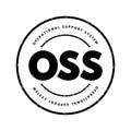 OSS - Open source software is software that is distributed with its source code, making it available for use, modification, and Royalty Free Stock Photo