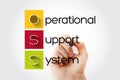 OSS - Operational Support System acronym with marker, technology concept background