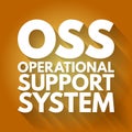 OSS - Operational support system acronym, technology concept background
