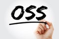 OSS - Operational Support System or Open Source Software acronym with marker Royalty Free Stock Photo