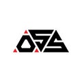OSS triangle letter logo design with triangle shape. OSS triangle logo design monogram. OSS triangle vector logo template with red Royalty Free Stock Photo