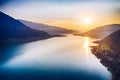 Ossiacher See in KÃÂ¤rnten. Scenic summertime panorama of Lake Ossiach