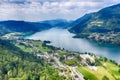 Ossiacher See in KÃÂ¤rnten. Scenic summertime panorama of Lake Ossiach