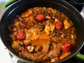 Osso Buco Stew, Veal Shanks that are Braised in Wine with Casserole Vegetables