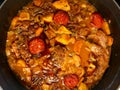 Osso Buco Stew, Veal Shanks that are Braised in Wine with Casserole Vegetables