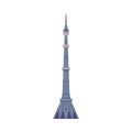 Ostankino Tower as Russian Television and Radio Tower in Moscow Vector Illustration