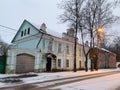 Ostashkov, Russia, January, 06.2020. Old house number 3 on Rabochaya street in Ostashkov, archive Department. Russia, Tver region