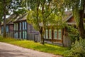 Old wooden houses in Ostashkov Royalty Free Stock Photo