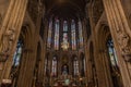 Ostend, West Flanders, Belgium Neo gothical interior design of the Saint Peter and Saint John\'s catholic church Royalty Free Stock Photo