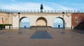 Ostend, West Flanders - Belgium View over the Statue of King Leopold II and the square of the Albert I promenade Royalty Free Stock Photo