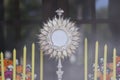 Ostensorial adoration in the catholic church - Corpus Christi Royalty Free Stock Photo