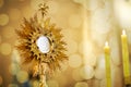 Ostensorial adoration in the catholic church Royalty Free Stock Photo