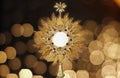 Blessed Sacrament adoration in the catholic church Royalty Free Stock Photo