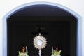 Tabernacle during ostensorial worship in catholic church Royalty Free Stock Photo