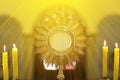 Tabernacle during ostensorial worship in catholic church Royalty Free Stock Photo