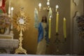 Ostensorial adoration in the catholic church Royalty Free Stock Photo