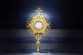 Ostensorial adoration in the catholic church Royalty Free Stock Photo