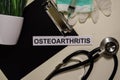 Osteoarthritis with inspiration and healthcare/medical concept on desk background Royalty Free Stock Photo