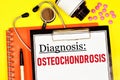 Osteochondrosis. The inscription of a medical diagnosis