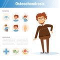 Osteochondrosis. Man. Vector. Cartoon.