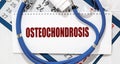 Osteochondrosis word, inscription. Medical disease Royalty Free Stock Photo