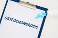 Osteochondrosis word, inscription. Medical disease Royalty Free Stock Photo