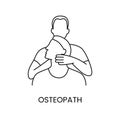 Osteopath line icon in vector, illustration of medical profession.