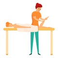 Osteopath masseur icon, cartoon style