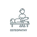 Osteopathy,manual therapy,massage vector line icon, linear concept, outline sign, symbol