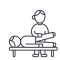 Osteopathy,manual therapy,massage vector line icon, sign, illustration on background, editable strokes