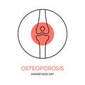 Osteoporosis awareness poster with a knee icon