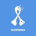 Osteoporosis bone disease awareness ribbon medical concept