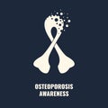 Osteoporosis bone disease awareness ribbon medical concept