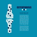 Osteoporosis disease awareness poster of pill bones