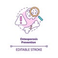 Osteoporosis prevention concept icon