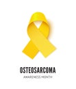 Osteosarcoma cancer awareness ribbon vector illustration isolated