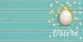 Ostern Easter Egg Bow Wooden Daisy Turquoise Planks Header