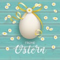 Ostern Easter Egg Golden Bow Turquoise Daisy Cover