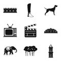 Ostler icons set, simple style