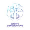 Ostomy and gastrostomy care blue gradient concept icon