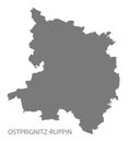 Ostprignitz-Ruppin grey county map of Brandenburg Germany Royalty Free Stock Photo