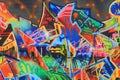 OSTRAVA, CZECH REPUBLIC - APRIL 10:The Milada Horakova Park since the 1990s filled by abstract color graffiti on April 10, 2014