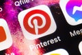 Pinterest app icon in iOS Apple operating system for sharing interesting stuff on the Internet