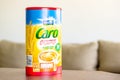 Container of Caro Original powder for popular coffee-like chicory beverage