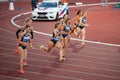 OSTRAVA, CZECH REPUBLIC, SEPTEMBER 8. 2020: Sprinters race, Professional track and field sprint race, athletes on the track.