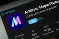 App store with AI Mirror mobile application to create anime character